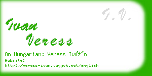 ivan veress business card